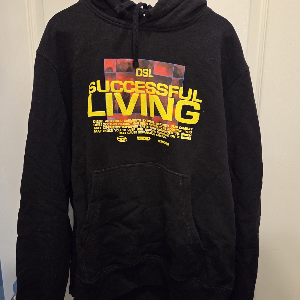 Successful Living Black Hoodie - Bold Yellow Graphic